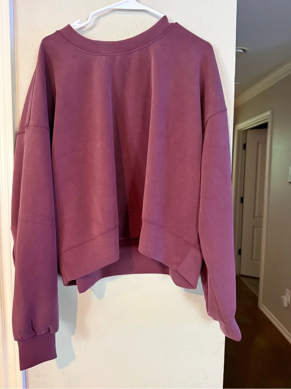 Lululemon size 14 perfectly oversized crop crew sweatshirt in softstreame